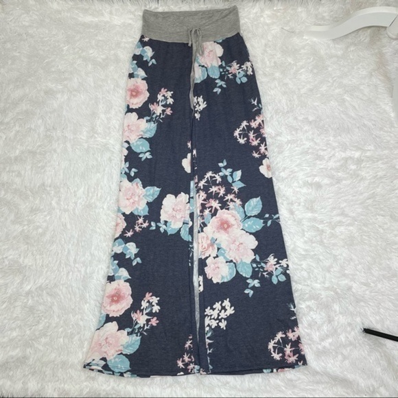 EGS BY ELOGES Navy Floral Wide Leg Pant Small - Picture 3 of 12
